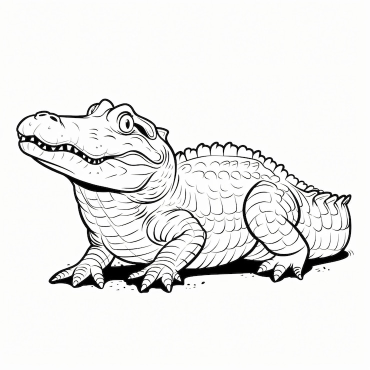 Foto un dibujo de un cocodrilo con un caiman en él