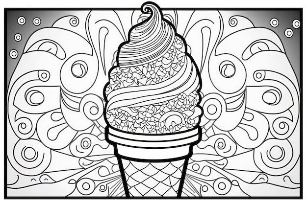 Dibujo para colorear Líneas de pensamiento de helado