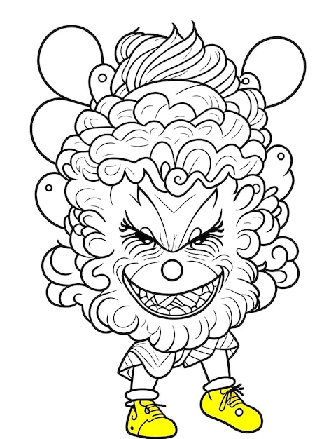 Dibujo para colorear de payaso divertido