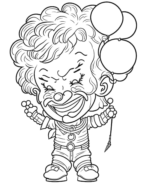 Dibujo para colorear de payaso divertido