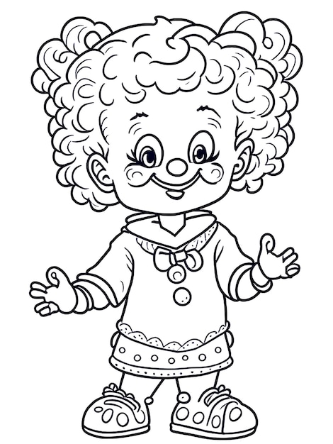 Dibujo para colorear de payaso divertido