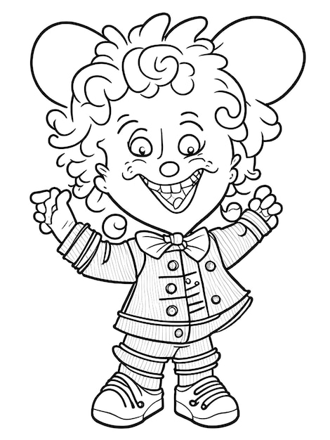 Dibujo para colorear de payaso divertido