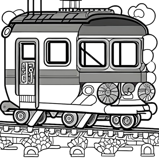 Foto dibujo para colorear tren 5