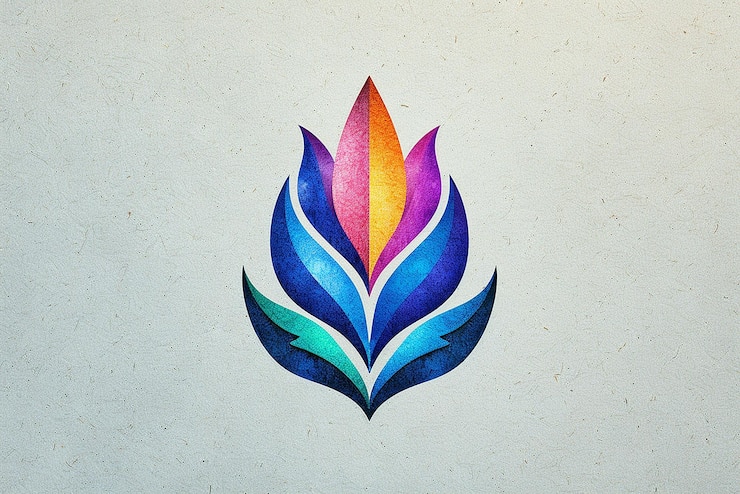 Foto un dibujo colorido de una flor con un diseño colorido en él