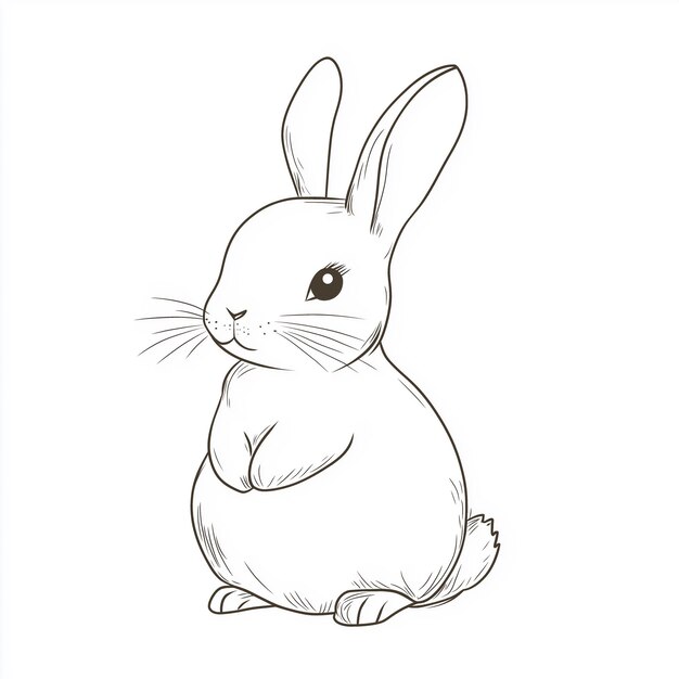 un dibujo de un conejo con un fondo blanco que dice "el nombre del conejo"