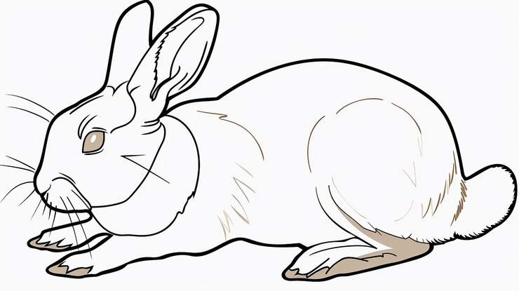Foto dibujo de un conejo con un fondo blanco