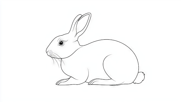 Dibujo de un conejo en una línea continua Ilustración de una liebre en una línea contínua Año lunar chino 2023 Simbolizando el año del conejo Ilustración lineal moderna