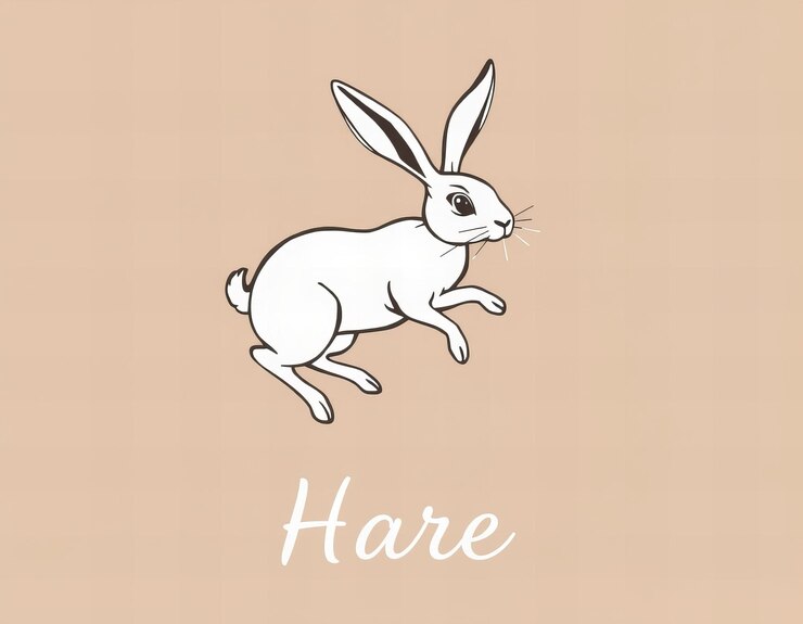 Foto un dibujo de un conejo con la palabra feliz en él