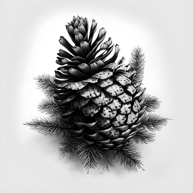 Dibujo de cono de pino negro