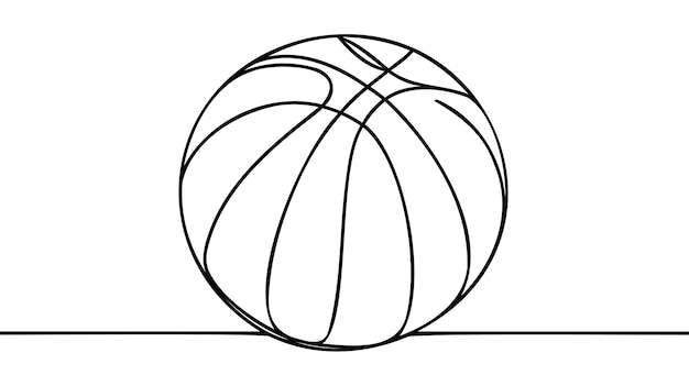 Foto dibujo continuo de una línea ícono de baloncesto ilustración vectorial