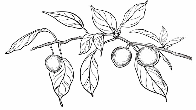 un dibujo de contorno de una fruta de baya para niños dibujando un libro