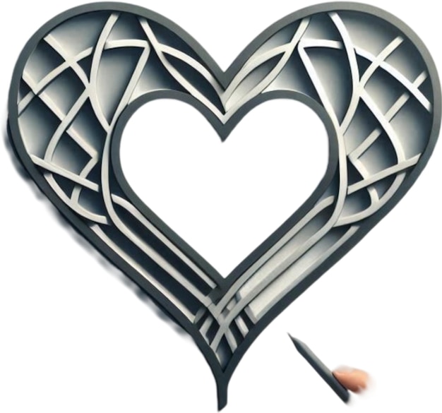 Foto un dibujo de un corazón con un pincel en él
