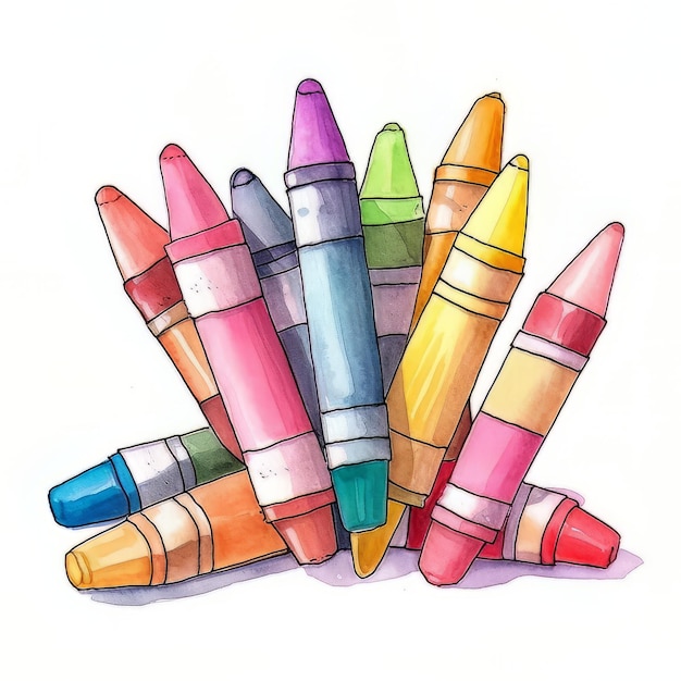 Foto un dibujo de crayones del artista.