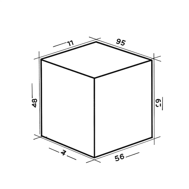 Foto un dibujo de un cubo con una altura de 3 pulgadas