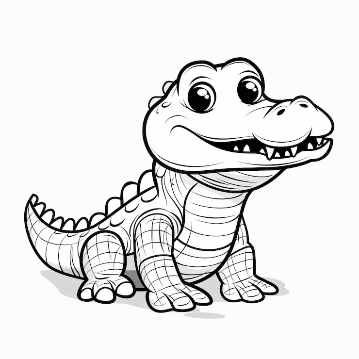 Foto un dibujo de dibujos animados de un dinosaurio con un fondo blanco y negro