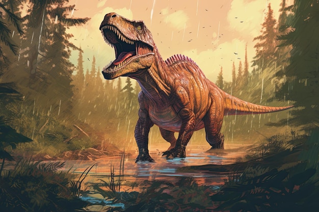 dibujo de dibujos animados de dinosaurios