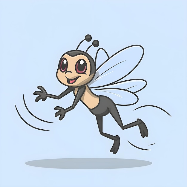 un dibujo de dibujos animados de una libélula con una libellula en él