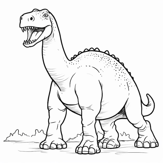 un dibujo de un dinosaurio con la boca abierta y la boca abierta ai generativo