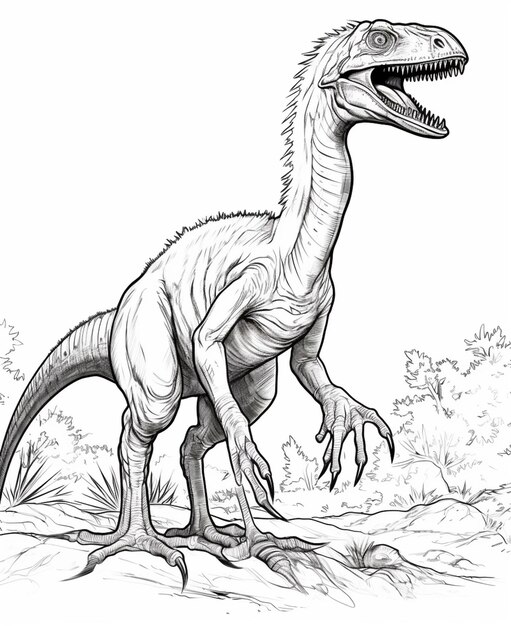 Un dibujo de un dinosaurio con la boca abierta y la boca abierta generativa ai