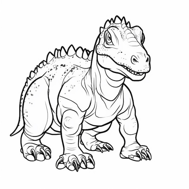 un dibujo de un dinosaurio con una cabeza grande y patas grandes ai generativo