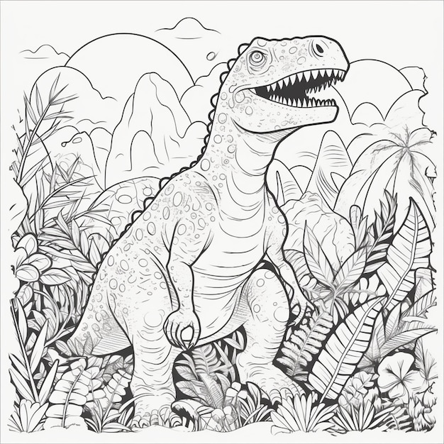 Un dibujo de un dinosaurio con la palabra tiranosaurio en él.