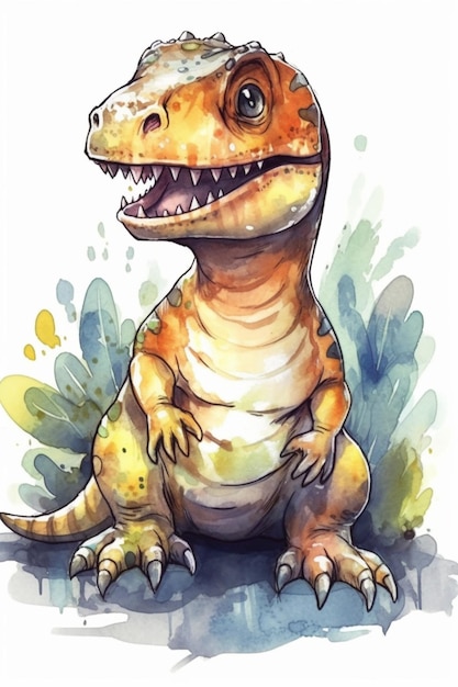 Un dibujo de un dinosaurio rex