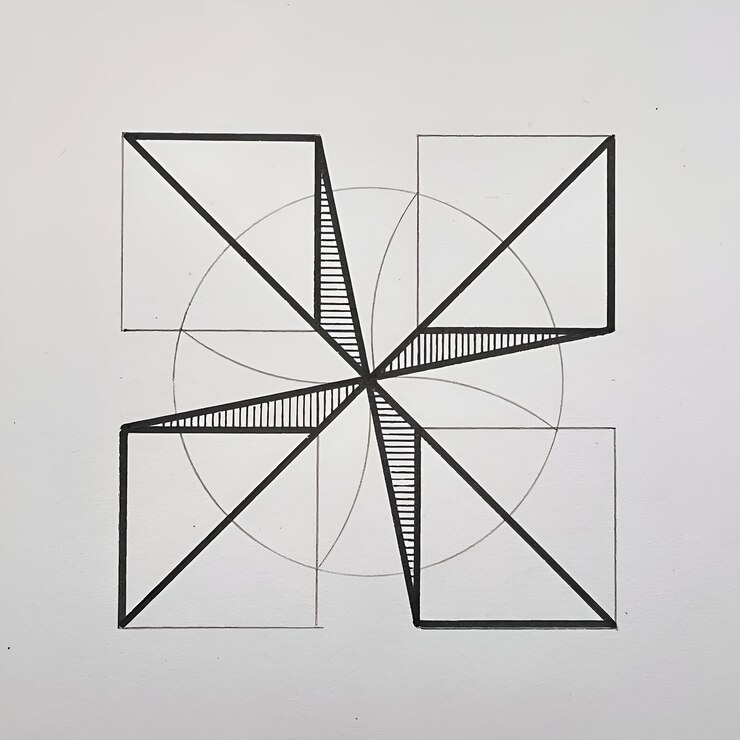 Foto un dibujo un diseño de arte abstracto geométrico