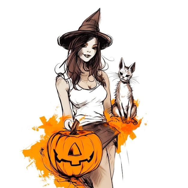Foto el dibujo de doodle espeluznante de halloween