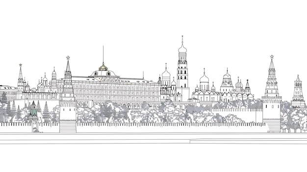 un dibujo de un edificio con un dibujado de un edificio en el fondo