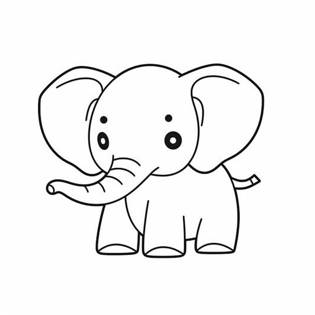 Un dibujo de un elefante con un colmillo y una cola generativa ai