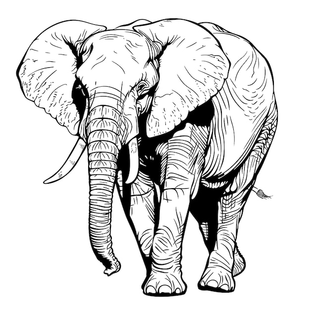 un dibujo de un elefante con una etiqueta en él