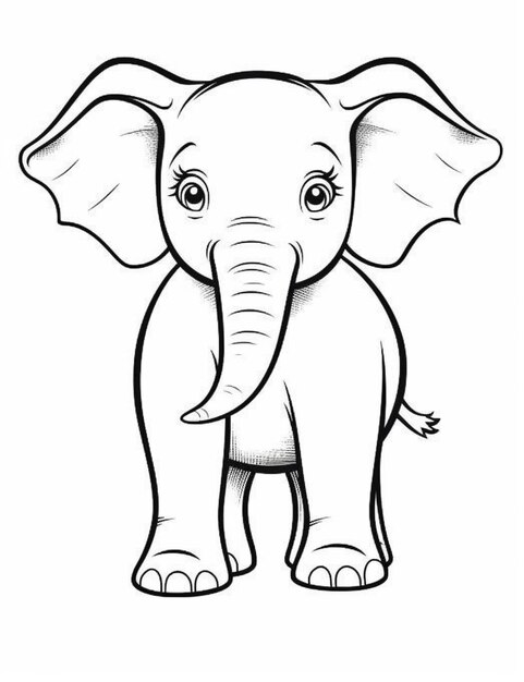 un dibujo de un elefante con un gran colmillo ai generativo