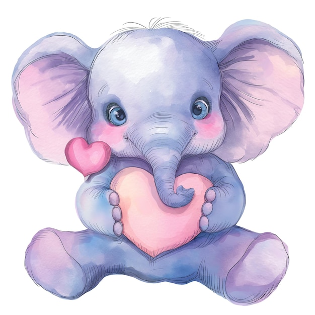 un dibujo de un elefante sosteniendo un corazón que dice "amor"