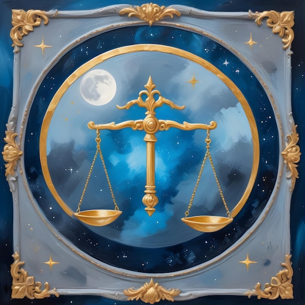 Foto un dibujo de una escala del signo zodiacal libra