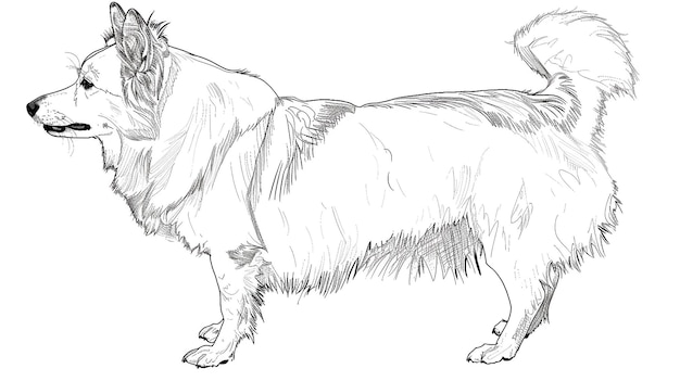 un dibujo de esquema de un perro para un libro de dibujos para niños