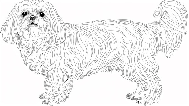 un dibujo de esquema de un perro para un libro de dibujos para niños
