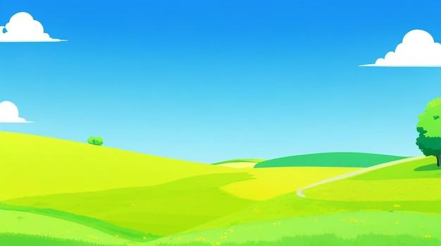 Dibujo de estilo plano caprichoso de un paisaje de valle sereno