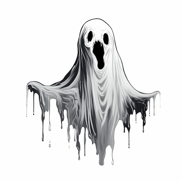 Foto dibujo de fantasma de halloween para aplicación