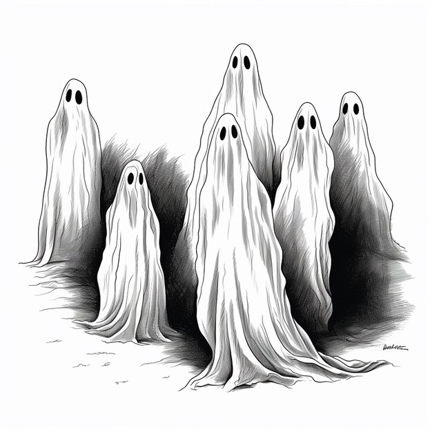 Foto dibujo de fantasmas de halloween para educación