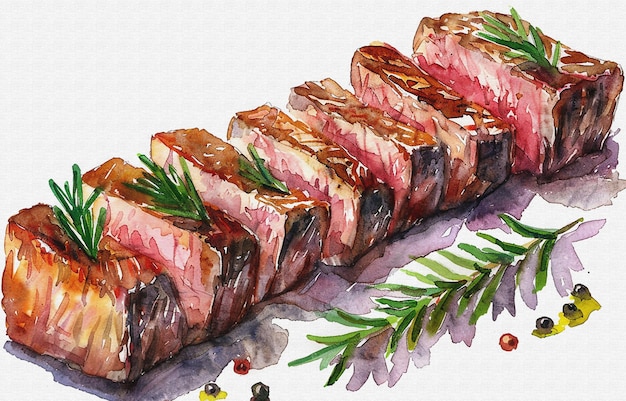 un dibujo de un filete con una piña en él