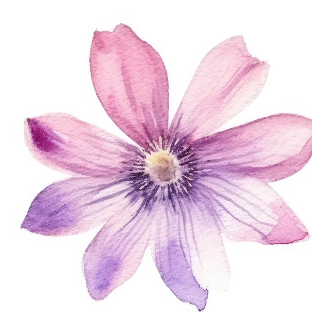 Foto un dibujo de una flor con colores violeta y rosa.