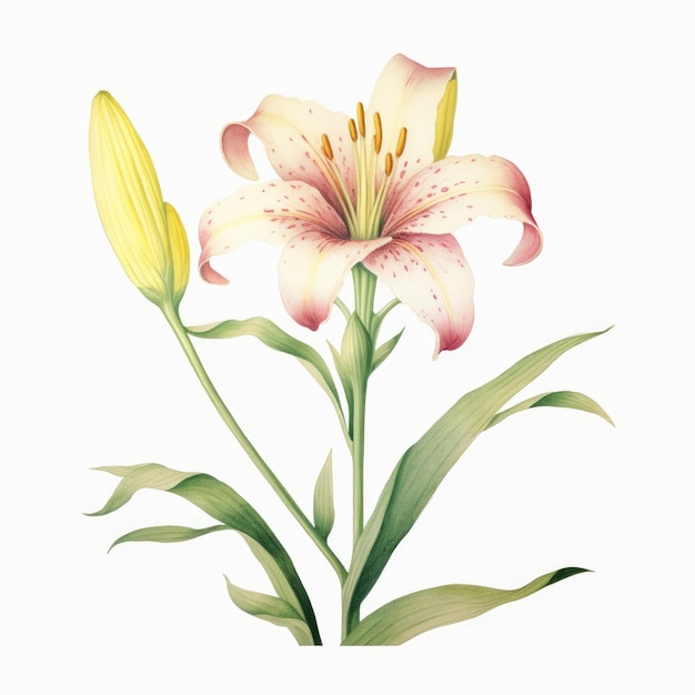 Foto un dibujo de una flor con la palabra lirio en ella