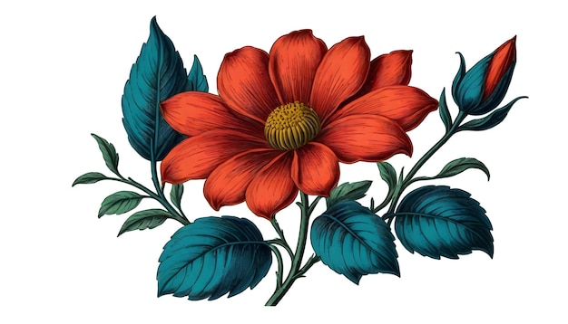 un dibujo de una flor con las palabras flores