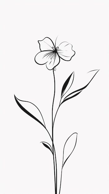 Un dibujo de una flor sobre un fondo blanco.