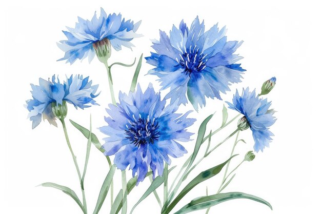 Foto un dibujo de flores azules con el título flores azules