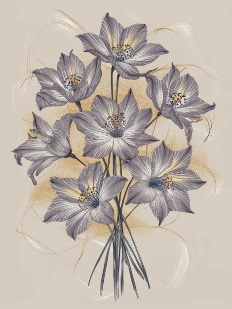 un dibujo de flores con las palabras flores en él