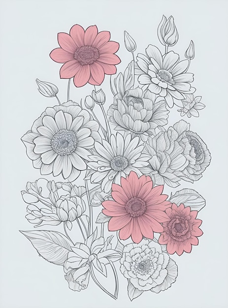 un dibujo de flores por persona