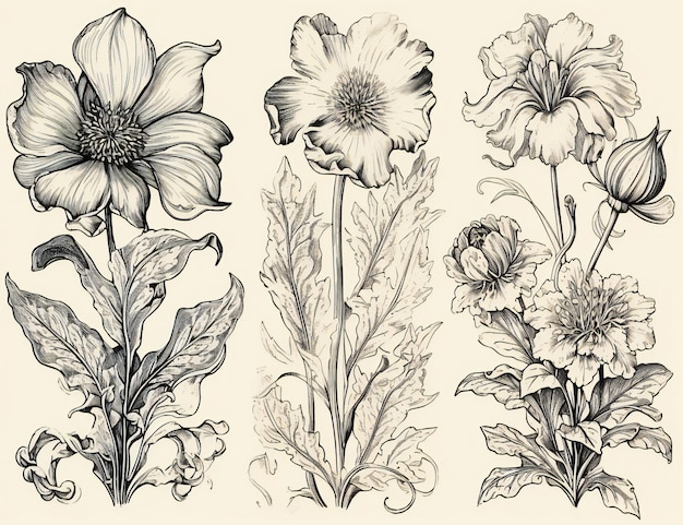 Un dibujo de flores que son de la página del libro.