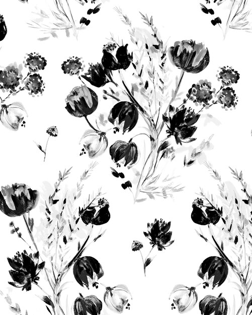 dibujo de fondo de dibujos florales sin costuras ilustración del patrón de diseño