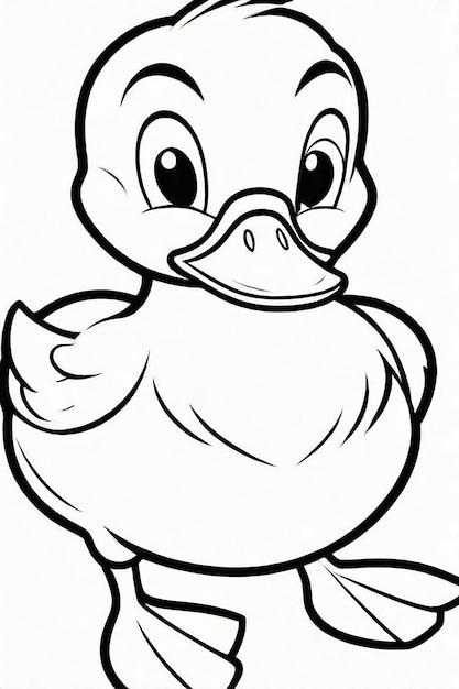 Un dibujo fotográfico de pato Ilustración para niños página de colorear 855